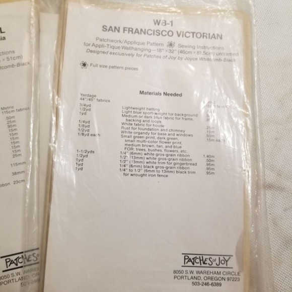 1981 Patches of Joy lot of 3 patterns old houses Pat013 - Picture 8 of 8